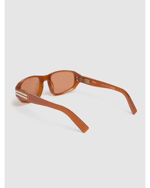 Zegna Brown Squared Sunglasses W/ Lanyard for men