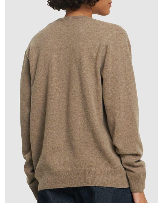 Lemaire Brown Deep V Neck Wool Blend Sweater