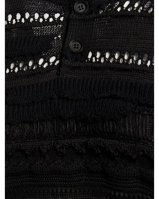 Polo in maglia di jersey di Yohji Yamamoto in Black
