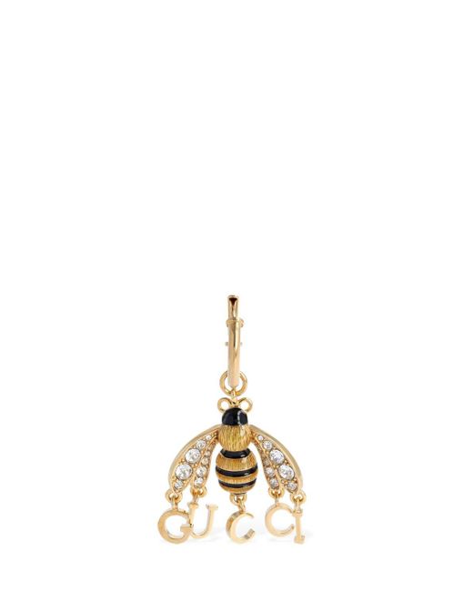 Gucci Metallic Bee & Crystal Mono Earring