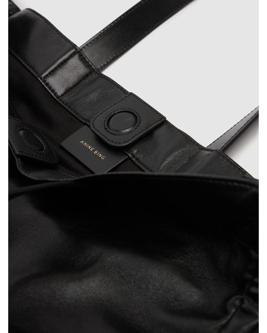 Anine Bing Black Large Rio Recycled Leather Tote Bag