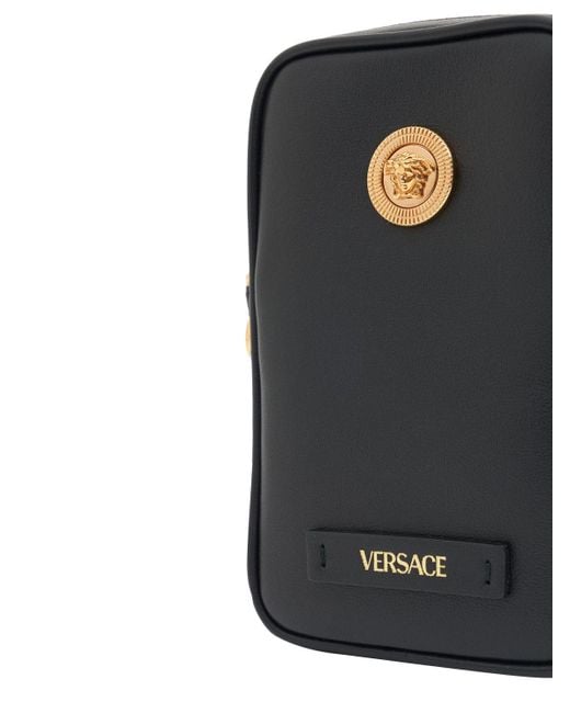 Porte-cartes en cuir medusa Versace pour homme en coloris Black