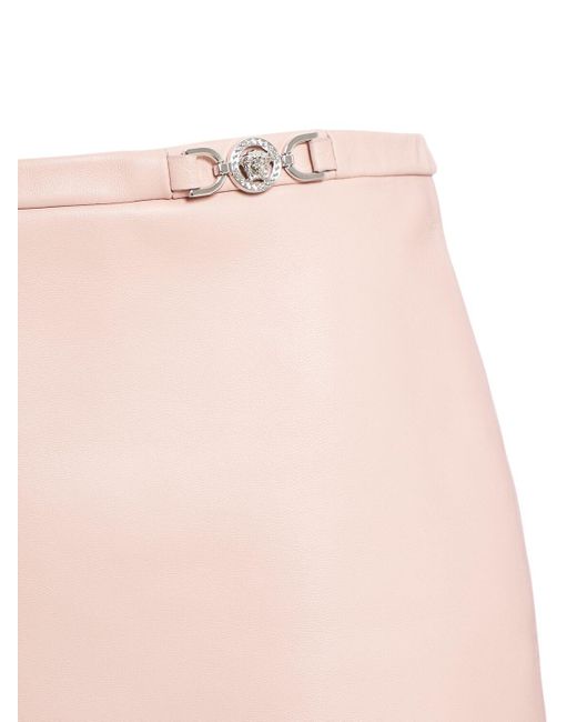 Versace Pink Leather Mini Skirt