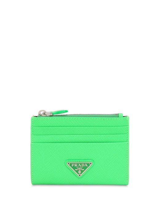 Prada Saffiano Triangle Card Holder