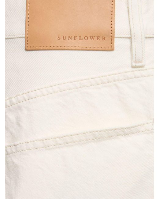 Jeans de denim de twist ancho sunflower de hombre de color White