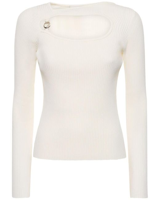 Coperni Natural Gestricktes Viskose-oberteil Mit Ausschnitt