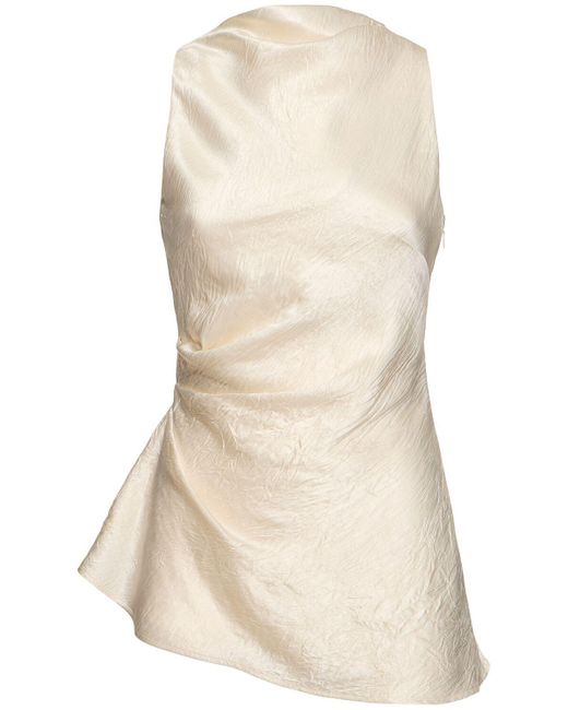 Alexander McQueen Natural Satin Top