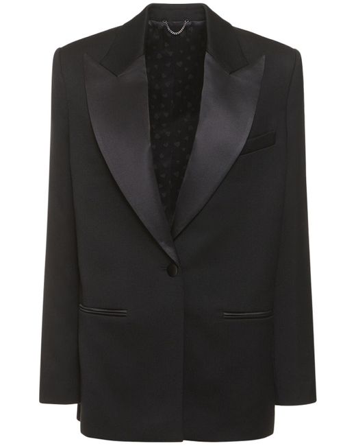 Magda Butrym Black Wool Crepe Single Breasted Jacket