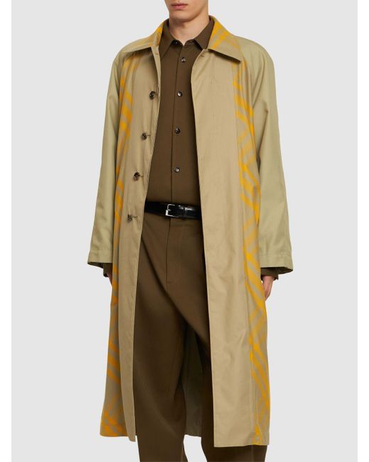 Abrigo largo de algodón Burberry de hombre de color Yellow