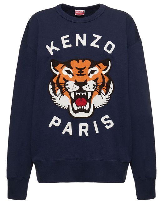 KENZO Blue 'Lucky Tiger' Cotton Sweatshirt