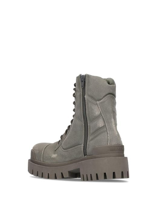 Balenciaga Gray Combat Strike Boots Shoes