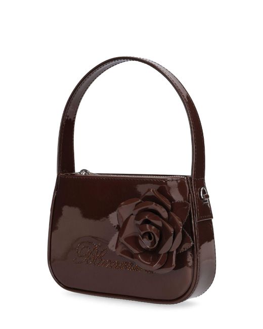 Blumarine Brown Patent Leather Top Handle Bag