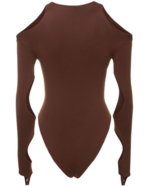 Body in jersey con cutout di ANDREADAMO in Brown