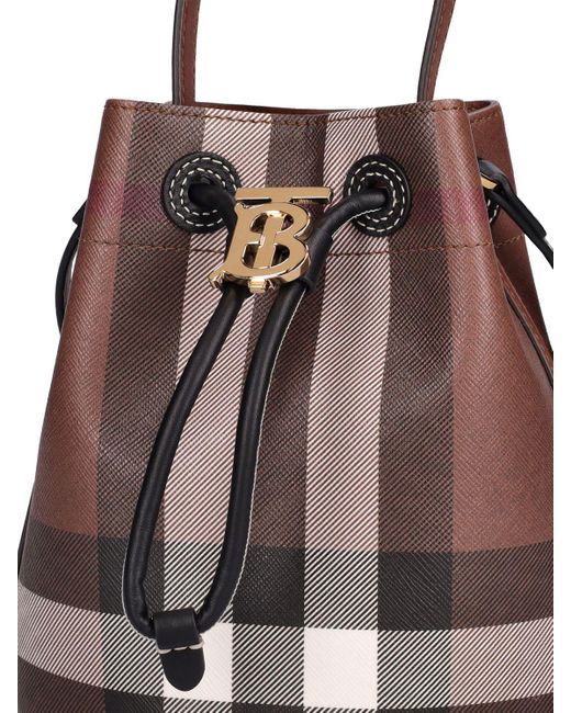 Burberry Brown Mini Canvas Check Bucket Bag