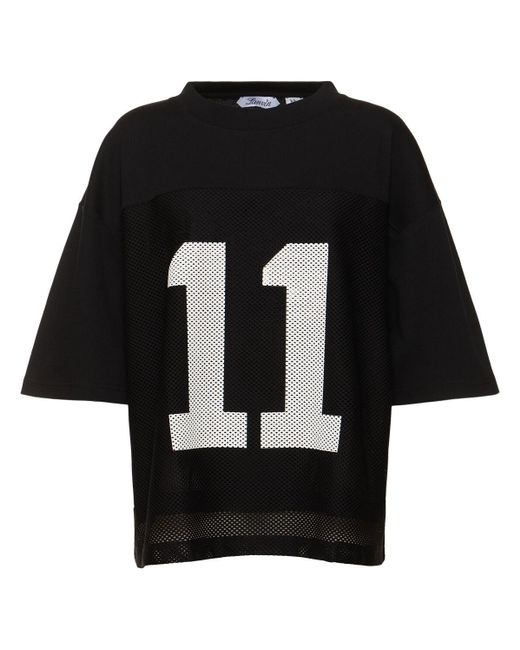 T-shirt baseball in jersey con stampa di Lanvin in Black