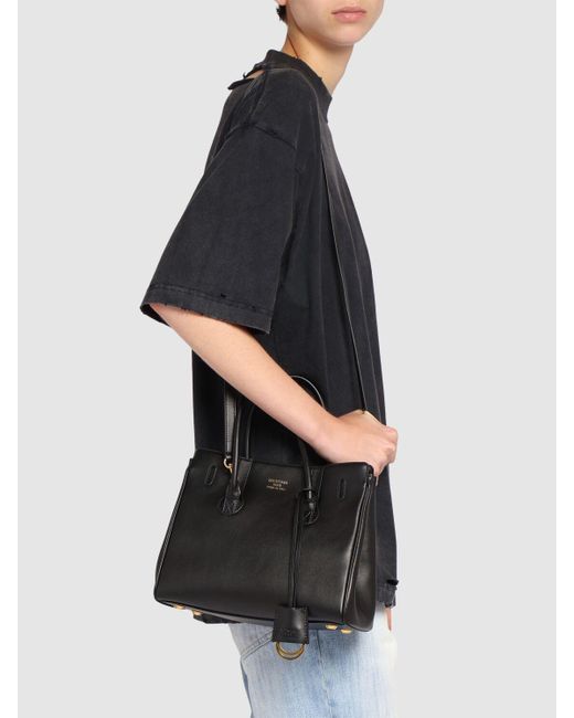 Balenciaga ミニ Hampton レザートップハンドルバッグ ブラック Balenciaga ミニ Hampton レザートップハンドルバッグ ブラック