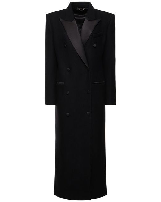 Cappotto doppiopetto in twill di lana di Magda Butrym in Black