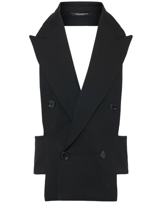 Gilet en laine à double boutonnage Dolce & Gabbana pour homme en coloris Black