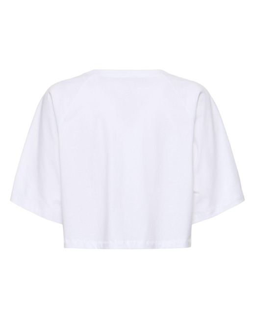 KENZO White Bauchfreies T-shirt Aus Baumwolle