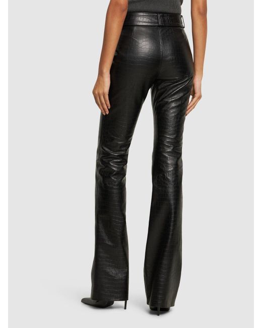 Alessandra Rich Black Belted Leather Pants