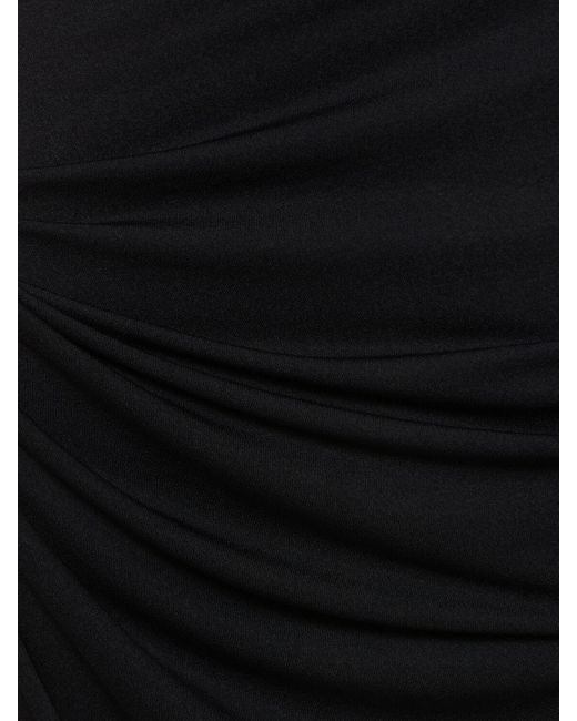Rick Owens Black Sienna Twist-shoulder Asymmetric Dress