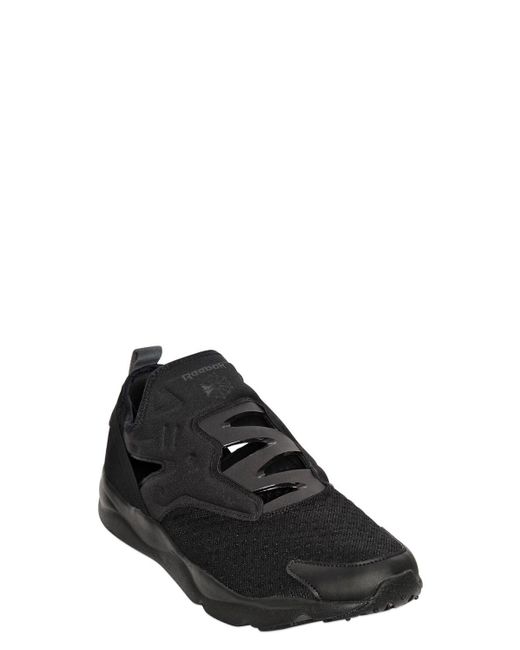 Reebok Synthetic Furylite Slip-on Nylon Sneakers in Black for Men - Save 29% - Lyst