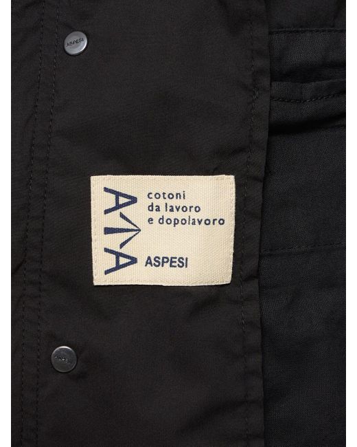 Aspesi Black Minifield Cotton Blend Poplin Jacket for men