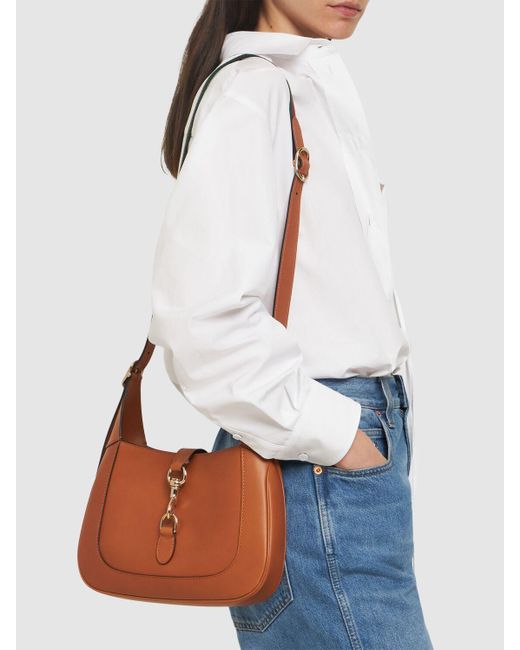 Petit sac porté épaule en cuir jackie Gucci en coloris Brown