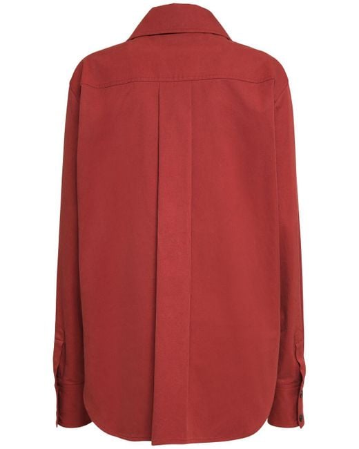 Saint Laurent Red Hemd Aus Baumwolltwill