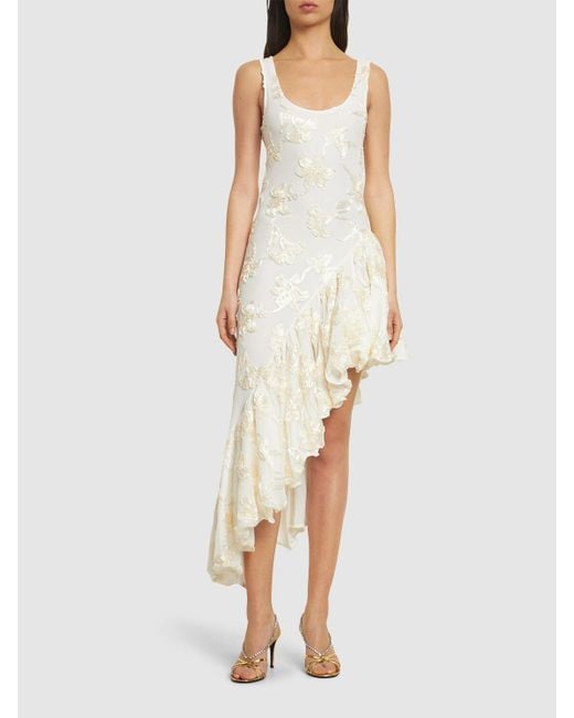 Mujer Vestido Asimétrico De Encaje ROTATE BIRGER CHRISTENSEN de color White
