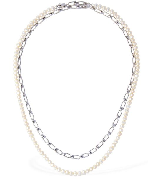 Eera Natural Chain & Pearl Double Reine Necklace