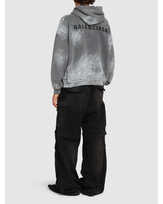 メンズ Balenciaga Vintage Washed コットンフーディー Gray