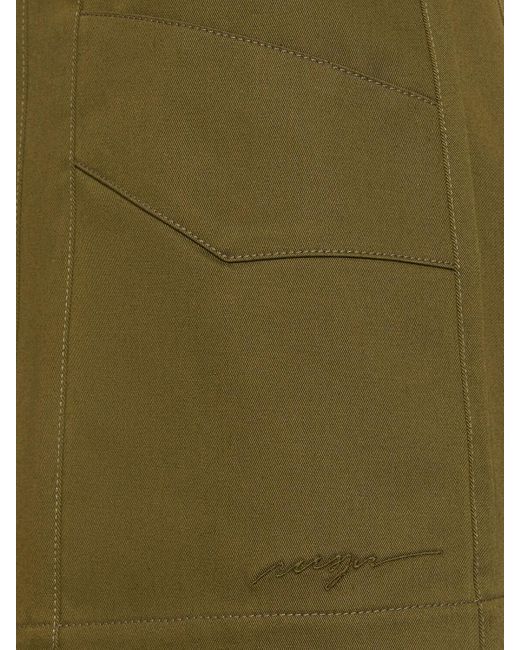 MSGM Green Stretch Cotton Shorts