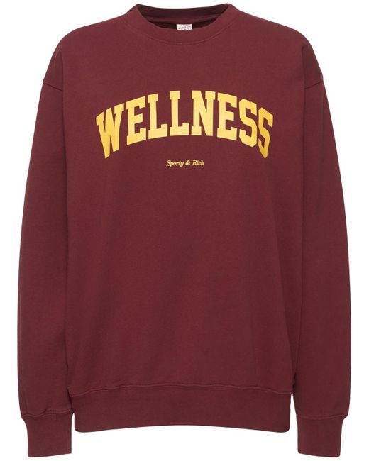 Sporty & Rich Red Wellness Ivy Cotton Sweatshirt
