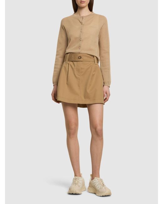 Moncler テック&コットン ミニスカート Natural