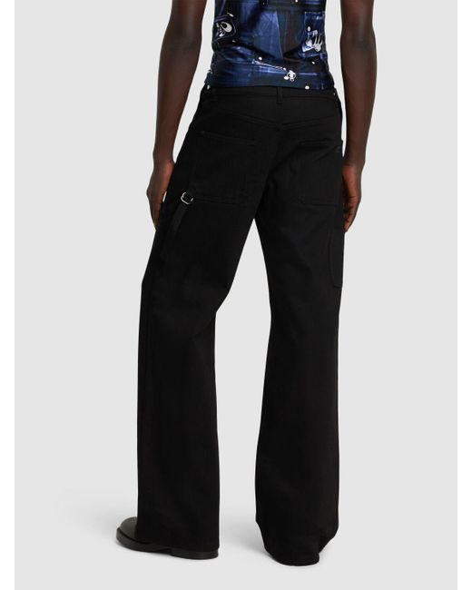 Courreges Black Sailor Cotton Denim Jeans for men