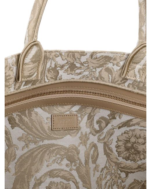 Versace Natural Große Tote Aus Jacquard "barocco"