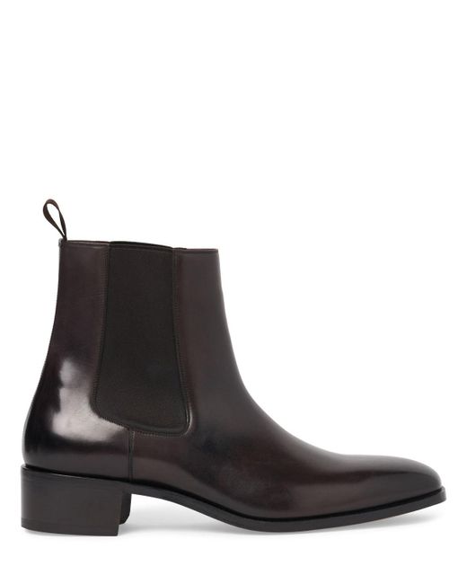 Tom Ford Black Alec Leather Chelsea Boots for men