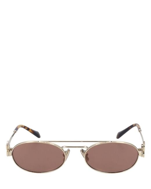 Miu Miu Brown Round Metal Sunglasses