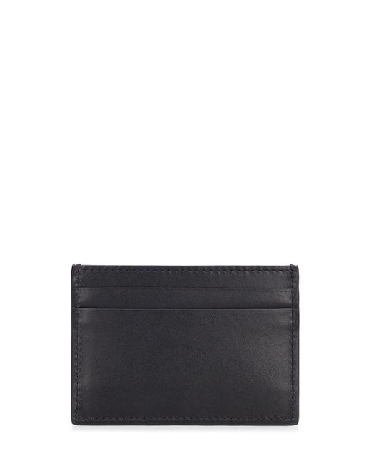 Moschino Black Logo Print Leather Card Holder for men
