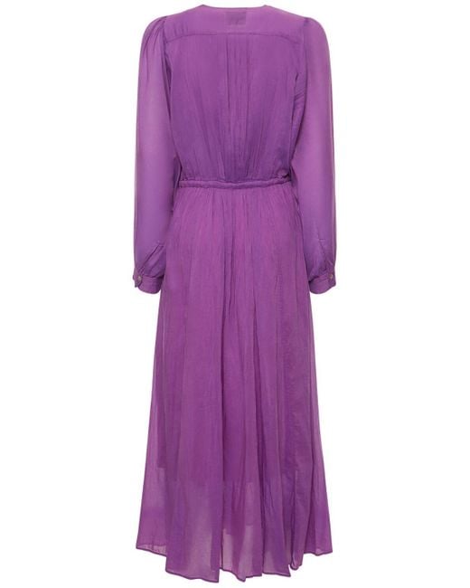 Robe en voile de soie et coton avec cordons Forte Forte en coloris Purple
