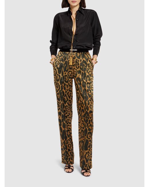 Tom Ford ストレッチシルクサテンパンツ Multicolor