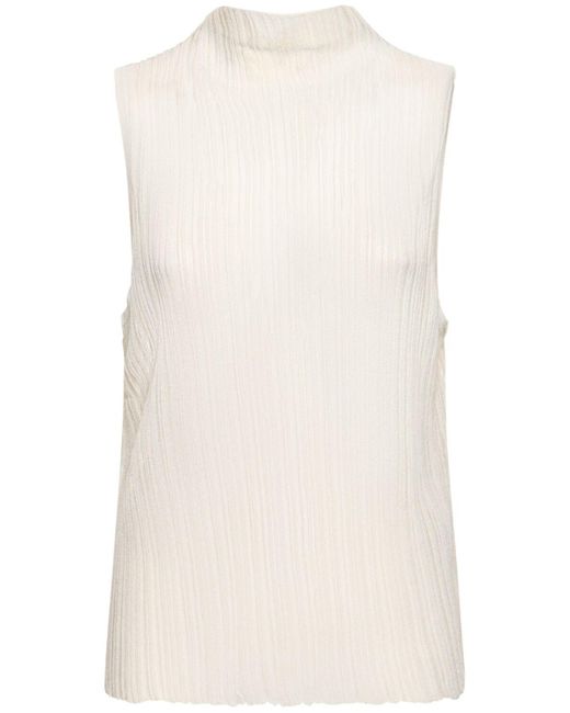 Anine Bing Natural Harlow Sleeveless Viscose Blend Top