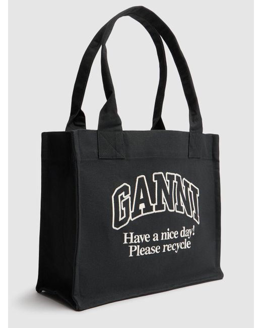 トートバッグ GANNI 'Large Easy Shopper Denim' shopping bag Black Amazon.com: Ganni, Large Easy Shopper Denim Tote Bag, Black