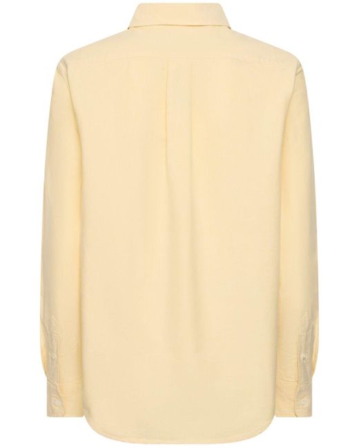 Camisa de algodón con manga larga Polo Ralph Lauren de color Natural