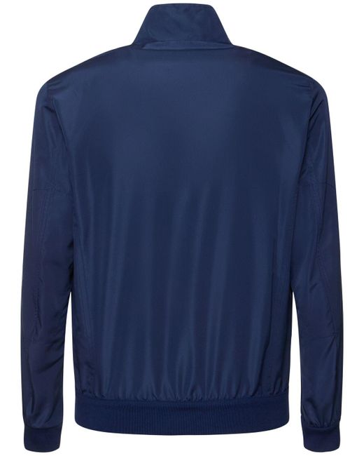 メンズ Kiton ジップ付きナイロンボンバージャケット Blue