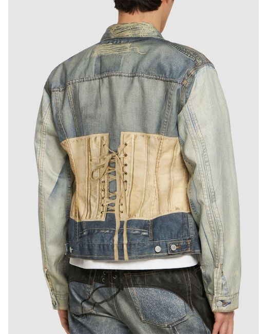 Acne Gray Orset Printed Denim Jacket for men