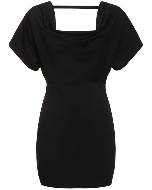 Alexander Wang Black Cotton Mini Dress W/ Open Back