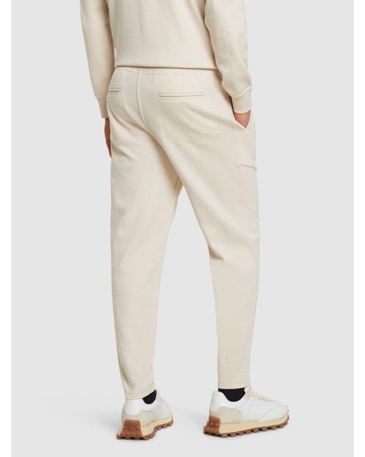Pantalones deportivos de algodón Brunello Cucinelli de hombre de color Natural