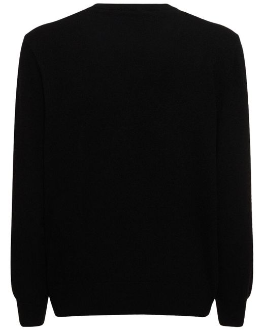 Lemaire Black Wool Blend Knit Crewneck Sweater for men